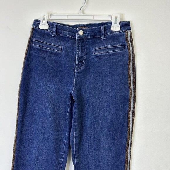 J Mclaughlin High Rise Jeans Womens Size 6 Demi Boot Side Stripe - Picture 2 of 10